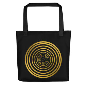 gold circles tote bag